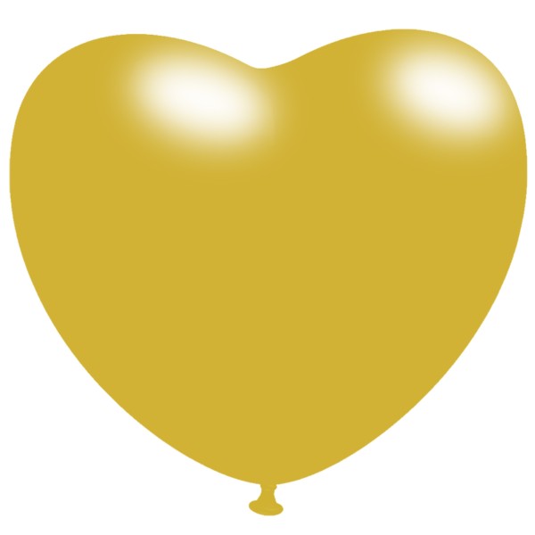 BWS Latexballon Metallic Golden Heart 40cm/17" 100 Stück