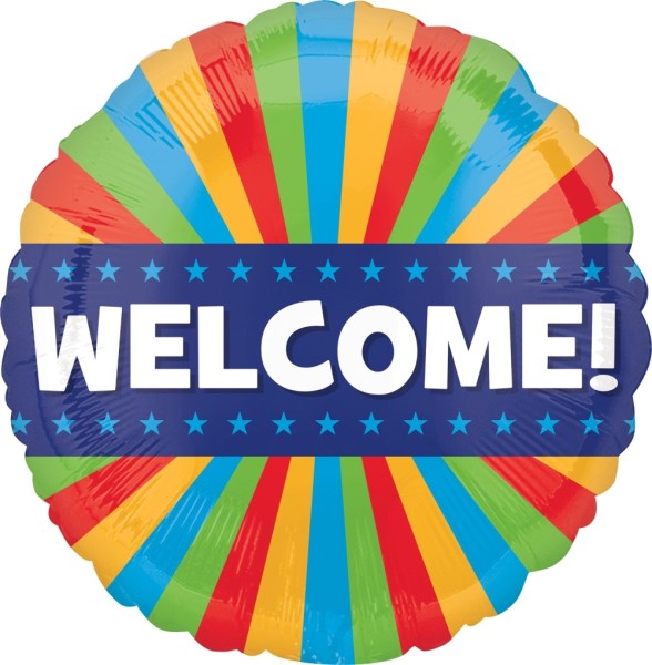 Anagram Folienballon Rund "Welcome!" Blitz 45cm/18"