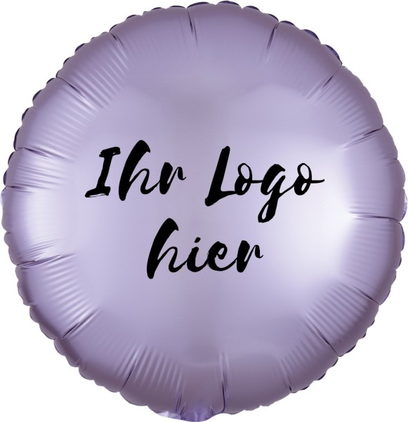 Folien-Werbeballon Rund Satin Luxe Pastel Lilac 45cm/18" 1-Seitig bedruckt