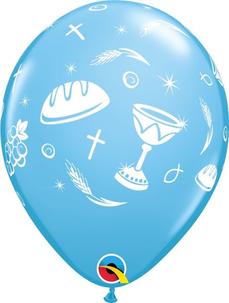 Qualatex Latexballon Communion Elements Blau 28cm/11" 25 Stück