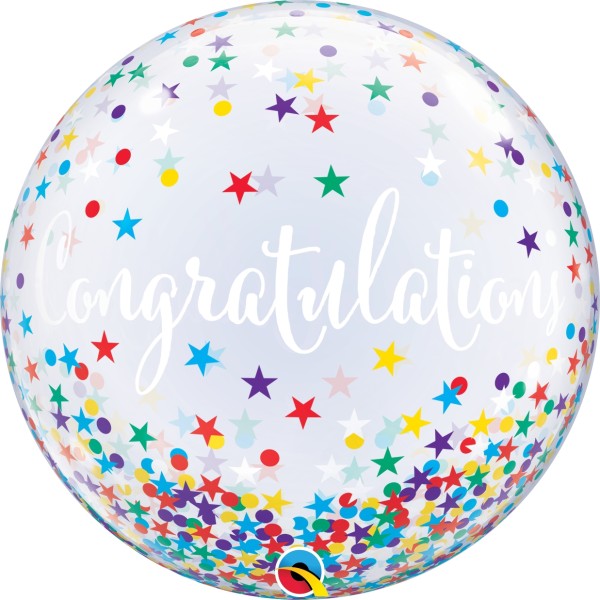 Qualatex Bubble Congratulation Confetti Stars 55cm/22"