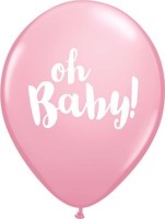 Qualatex Latexballon Oh Baby! Pink 28cm/11" 25 Stück  Qualatex Latexballon Oh Baby! Pink 28cm/11" 25 Stück