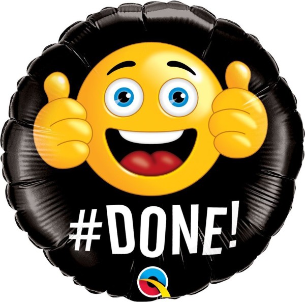 Qualatex Folienballon "#Done!" Smiley 45cm/18"