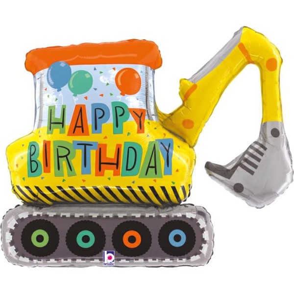 Betallic Folienballon Shape Birthday Constructions Excavator 80cm/31"