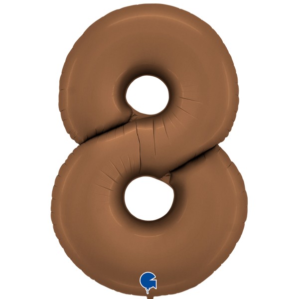 Grabo Folienballon Zahl 8 Satin Chocolate 100cm/40"