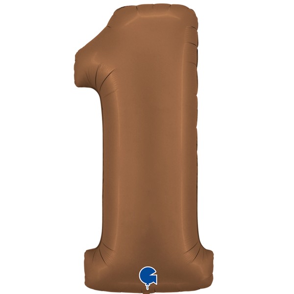 Grabo Folienballon Zahl 1 Satin Chocolate 100cm/40"