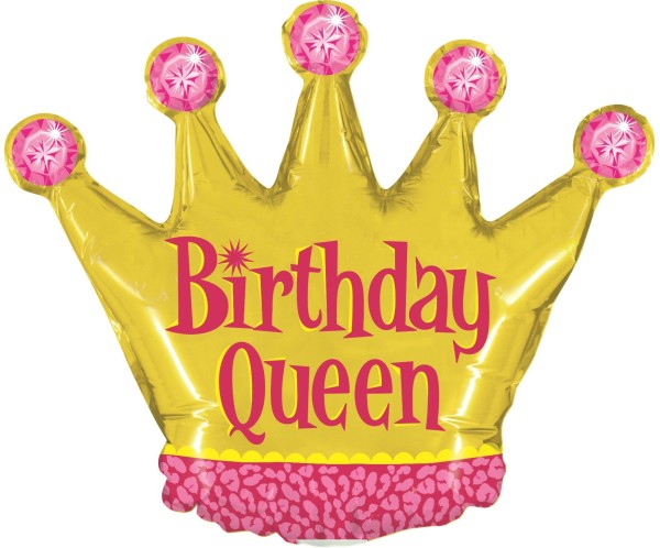 Betallic Folienballon Birthday Queen Mini 35cm/14" (unverpackt)