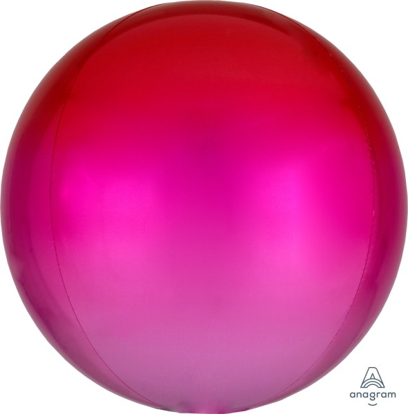 Anagram Folienballon Orbz Ombré Red & Pink 40cm/16" (unverpackt)