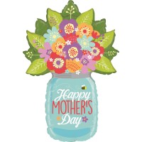 Betallic Folienballon Mother's Day Wildflower Jar 100cm/40"  Betallic Folienballon Mother's Day Wildflower Jar 100cm/40"