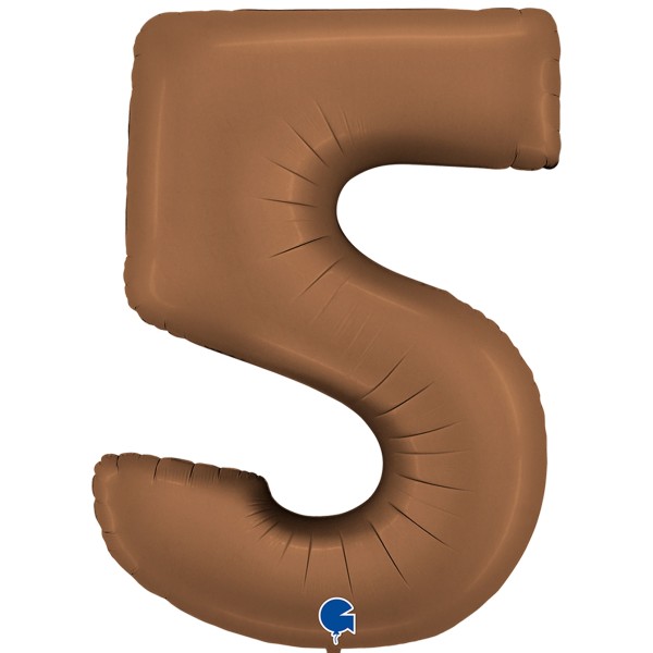Grabo Folienballon Zahl 5 Satin Chocolate 100cm/40"