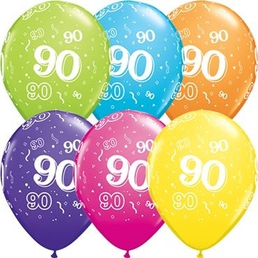 Qualatex Latexballon Age 90 Tropical Sortiment 28cm/11" 50 Stück