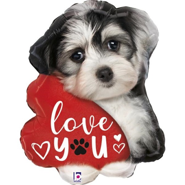 Betallic Folienballon "Love You" Hundewelpe 75cm/29"