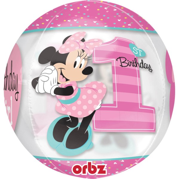 Anagram Folienballon Orbz "1st Birthday" Disney Minnie Mouse 40cm/16"