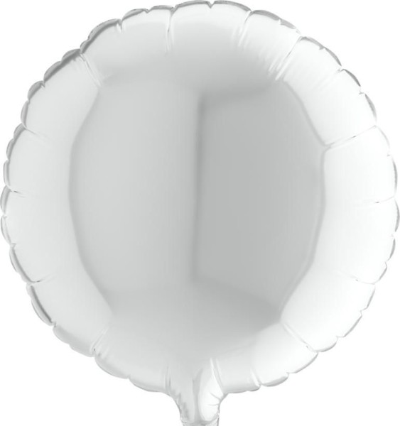 Grabo Folienballon Rund White 23cm/9" (unverpackt)