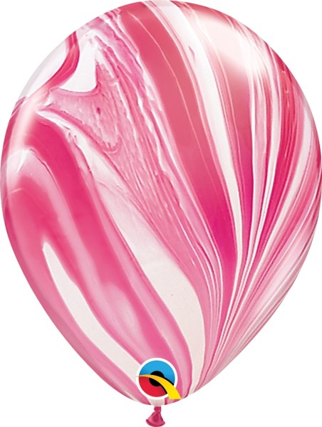 Qualatex Latexballon Red White SuperAgate 28cm/11" 25 Stück