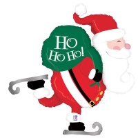 Betallic Folienballon Skating Santa 115cm/45"  Betallic Folienballon Skating Santa 115cm/45"