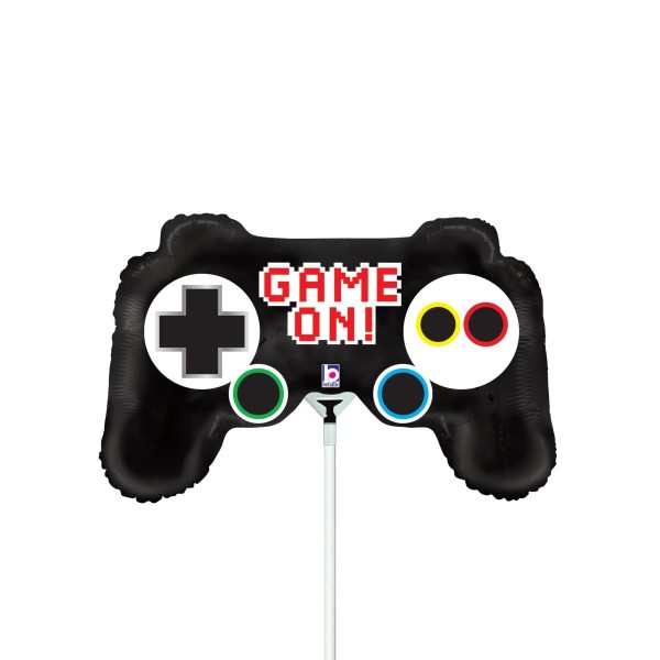 Betallic Folienballon Game Controller 35cm/14" luftgefüllt mit Stab