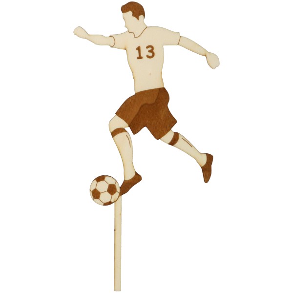 Goodtimes Cake Topper Fußball "Zahl" Holz