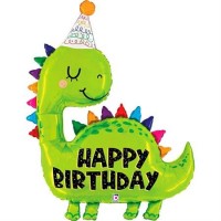 Betallic Folienballon Shape Dino Birthday 132cm/52"  Betallic Folienballon Shape Dino Birthday 132cm/52"