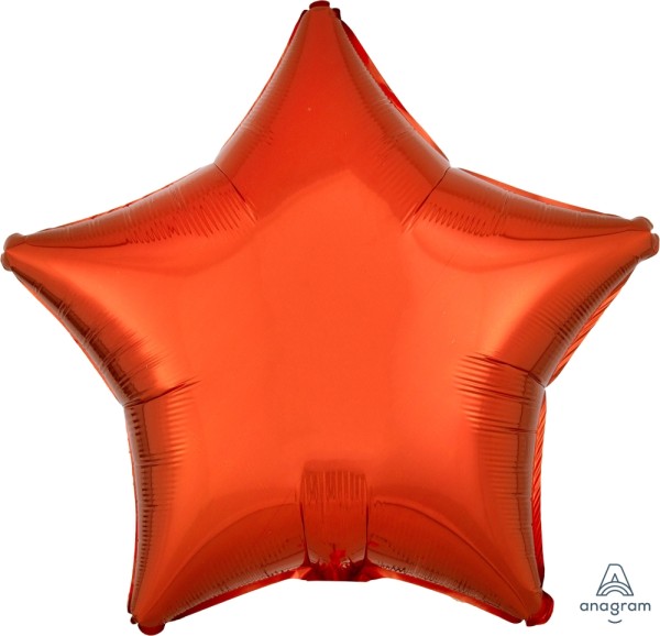 Anagram Folienballon Stern Metallic Orange 50cm/20" (unverpackt)