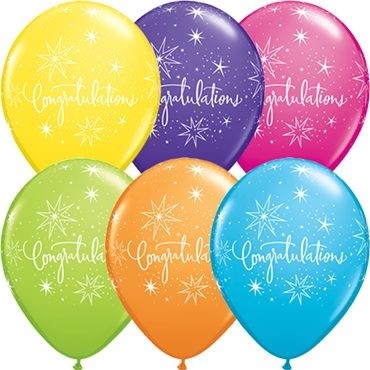 Qualatex Latexballon Congratulations Elegant Retail Sortiment 28cm/11" 6 Stück