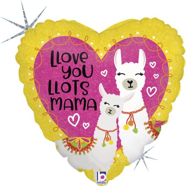 Betallic Folienballon Llove you Mama Llama 45cm/18"