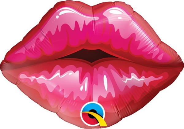 Qualatex Folienballon Red Kissey Lips 35cm/14" (unverpackt)