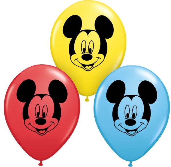 Qualatex Latexballon Disney Mickey Mouse Face 13cm/5" 100 Stück