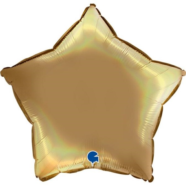 Grabo Folienballon Star Rainbow Holo Platinum Champagne 45cm/18" (unverpackt)