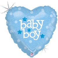 Betallic Folienballon Baby Boy Holo 45cm/18"  Betallic Folienballon Baby Boy Holo 45cm/18"
