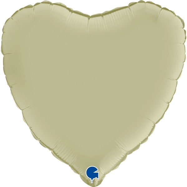 Grabo Folienballon Heart Satin Olive Green 45cm/18" (unverpackt)