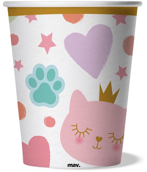 Maverick Pappbecher Cat Princess 250ml, 8 Stück