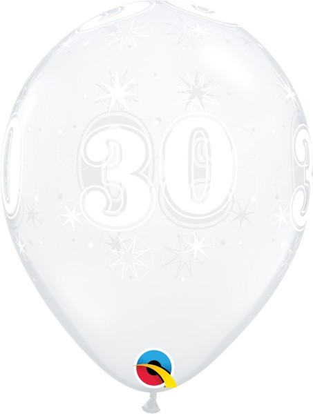 Qualatex Latexballon 30 Sparkle-A-Round Diamond Clear 28cm/11" 25 Stück