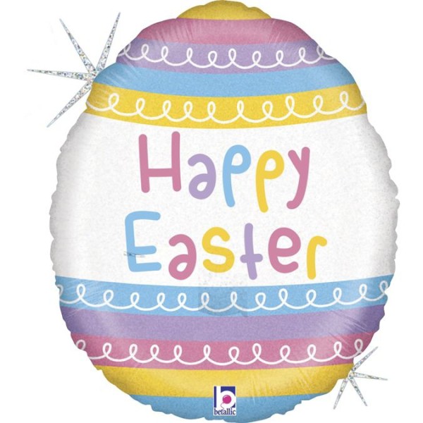 Betallic Folienballon Shape Osterei "Happy Easter" Glitter Holo 45cm/18"