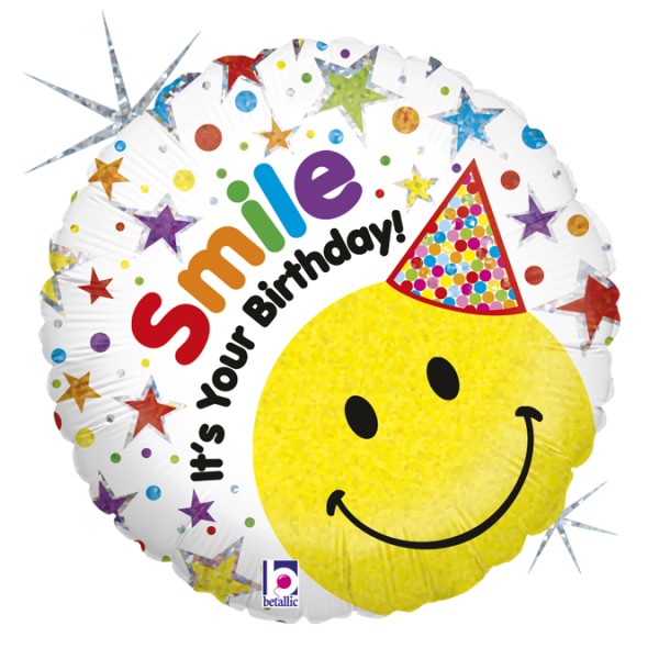 Betallic Folienballon Smile- It's Your Birthday! 45cm/18"
