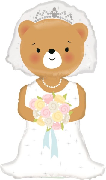 Betallic Folienballon Bride Bear Mini 35cm/14" (unverpackt)