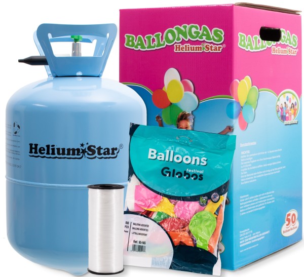 HeliumStar Ballongas 50er Einwegflaschen-Set