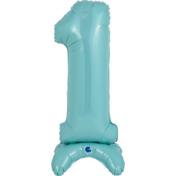 Grabo Folienballon Zahl 1 Pastel Blue standups 64cm/25"