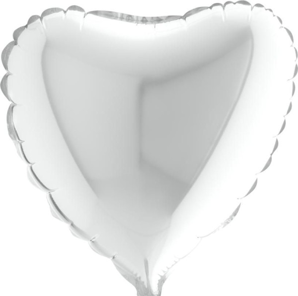 Grabo Folienballon White Heart 23cm/9" (unverpackt)