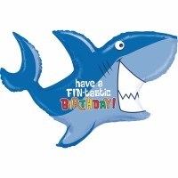 Betallic Folienballon Shape Birthday Shark 100cm/39"  Betallic Folienballon Shape Birthday Shark 100cm/39"