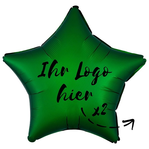 Folien-Werbeballon Stern Satin Luxe Emerald 50cm/20" 2-Seitig bedruckt