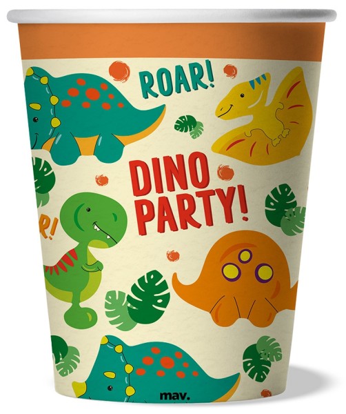 Maverick Pappbecher "Dino Party!" 250ml, 8 Stück