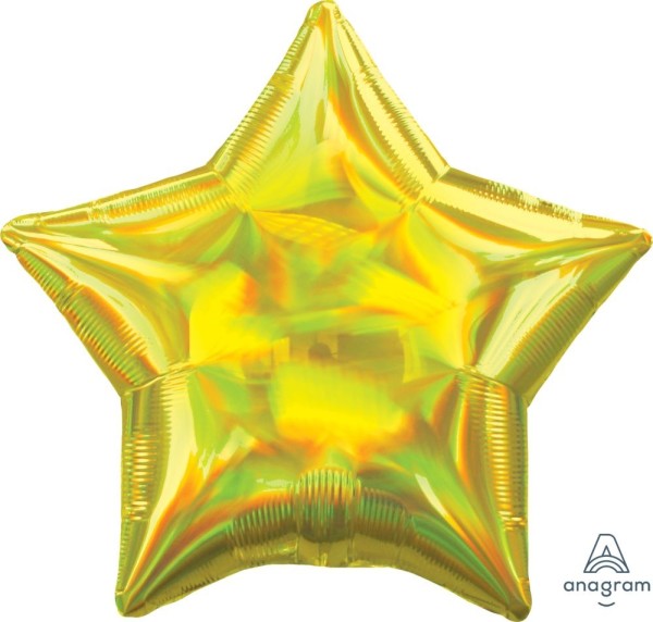 Anagram Folienballon Stern Iridescent Yellow Holo 45cm/18" (unverpackt)