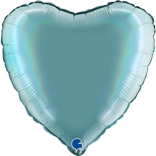 Grabo Folienballon Heart Rainbow Holo Platinum Tenerife Sea 45cm/18" (unverpackt)
