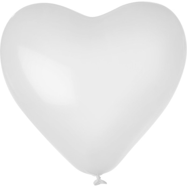 Globos Herzballons Weiß 35cm/14" 100er Packung