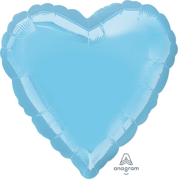Anagram Folienballon Herz Metallic Pearl Lite Blue 45cm/18" (unverpackt)