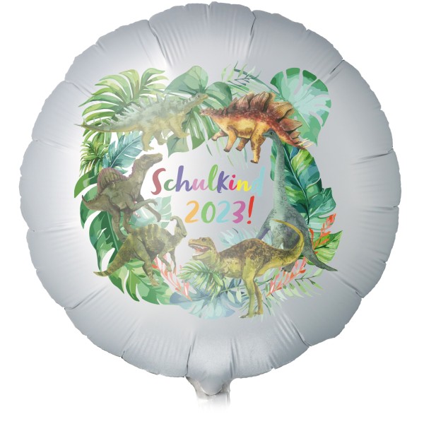 Goodtimes Folienballon Rund Satin Weiß mit "Schulkind 2023" 45cm/18" (unverpackt)