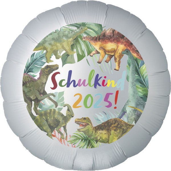 Goodtimes Folienballon Rund Satin Weiß mit "Schulkind 2023" 45cm/18" (unverpackt)