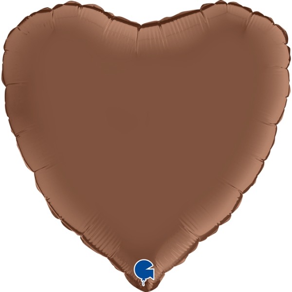 Grabo Folienballon Heart Satin Chocolate 45cm/18" (unverpackt)