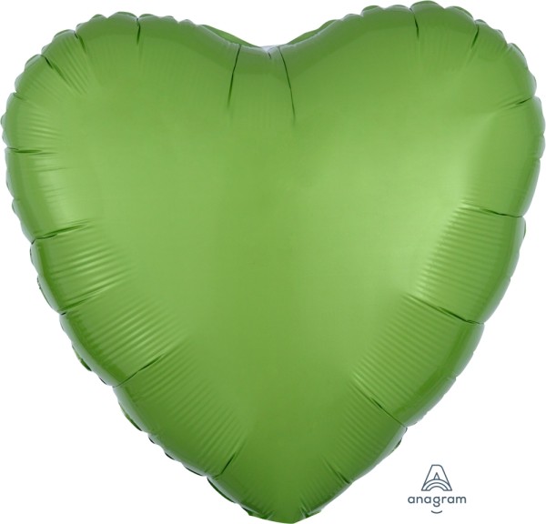 Anagram Folienballon Herz Metallic Kiwi Green 45cm/18" (unverpackt)